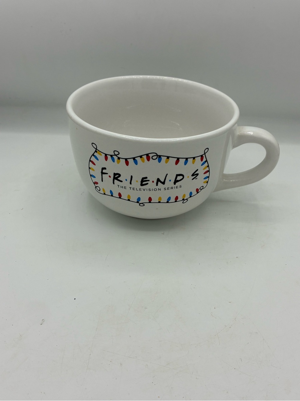 Friends TV Series White Ceramic Mug with Holiday Light Design Christmas
